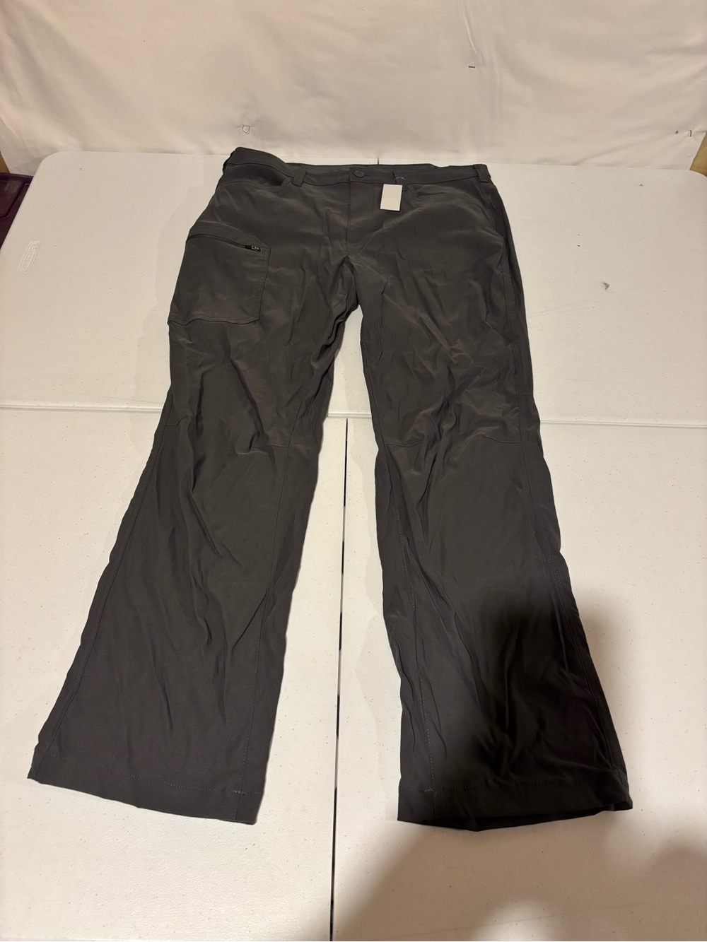 Eddie Bauer Rainier Tech Dark Gray Nylon Chino Hiking Pants Men’s Size 36x32